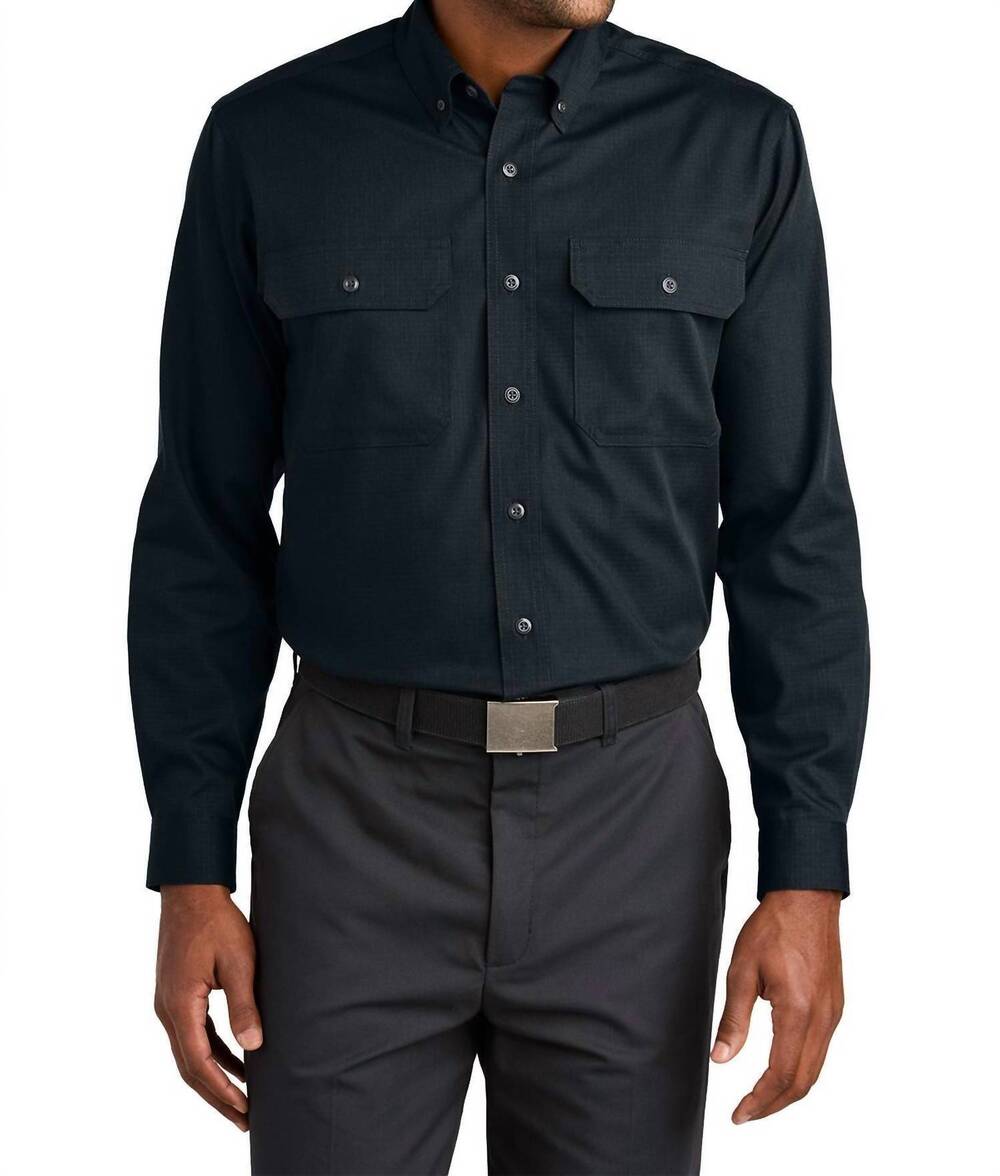 NEW CORNERSTONE long sleeve select ripstop shirt in navy